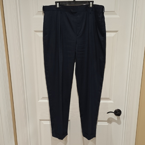 Men's Savane Cuffed Navy Pants (40x32) - Picture 1 of 6